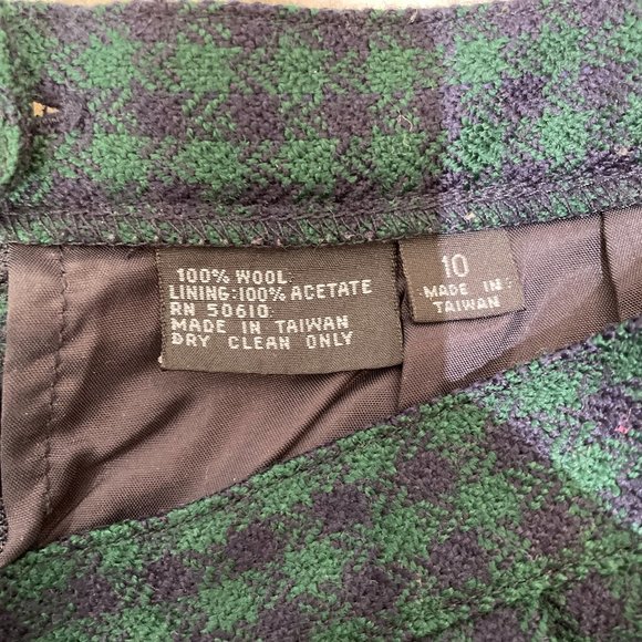 Blue and Green Tweed Midi Skirt - Picture 4 of 6